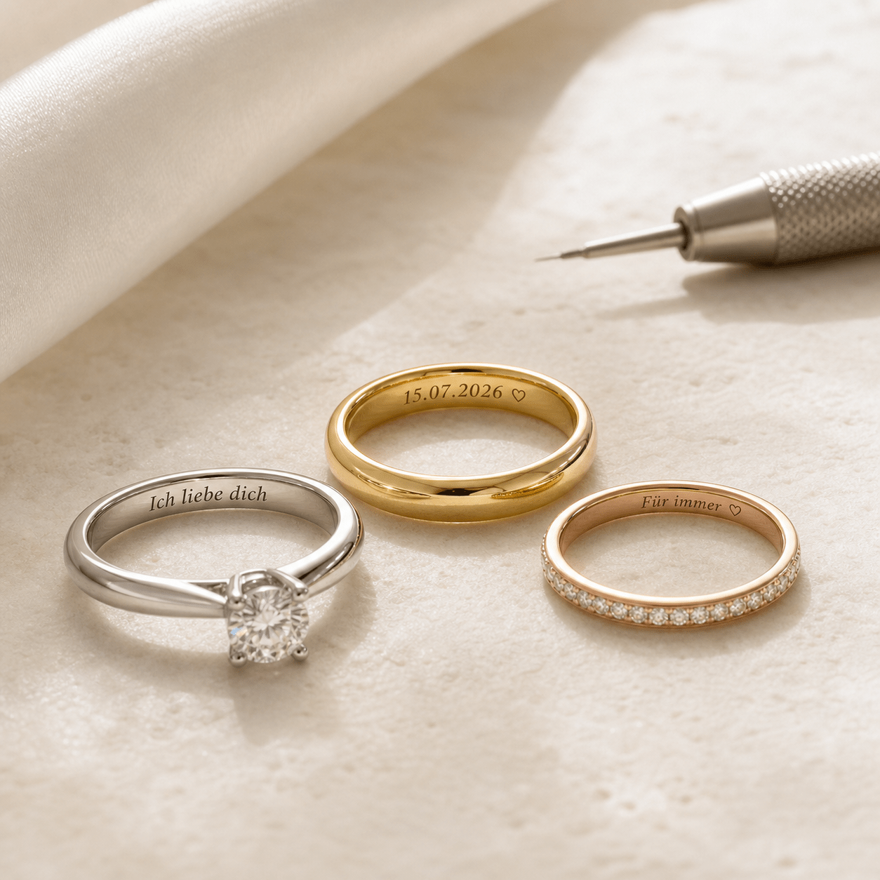 Verlobungsringe mit Gravur - PSW - Pforzheimer Schmuck Werke