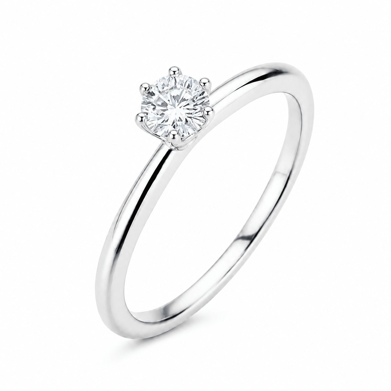 PSW Classic Solitär Verlobungsring – 6 Krappen - PSW - Pforzheimer Schmuck Werke