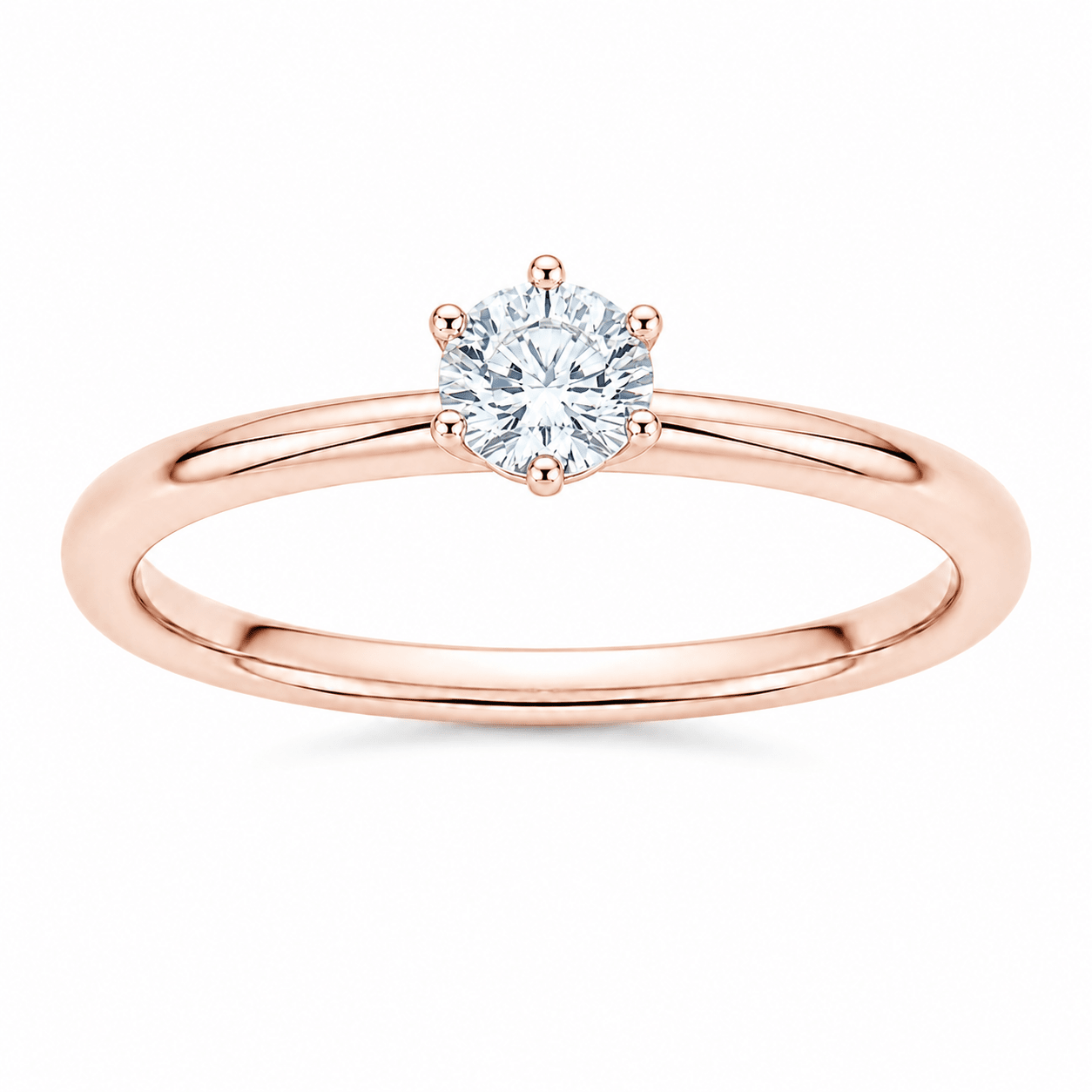 PSW Classic Solitär Verlobungsring – 6 Krappen - PSW - Pforzheimer Schmuck Werke
