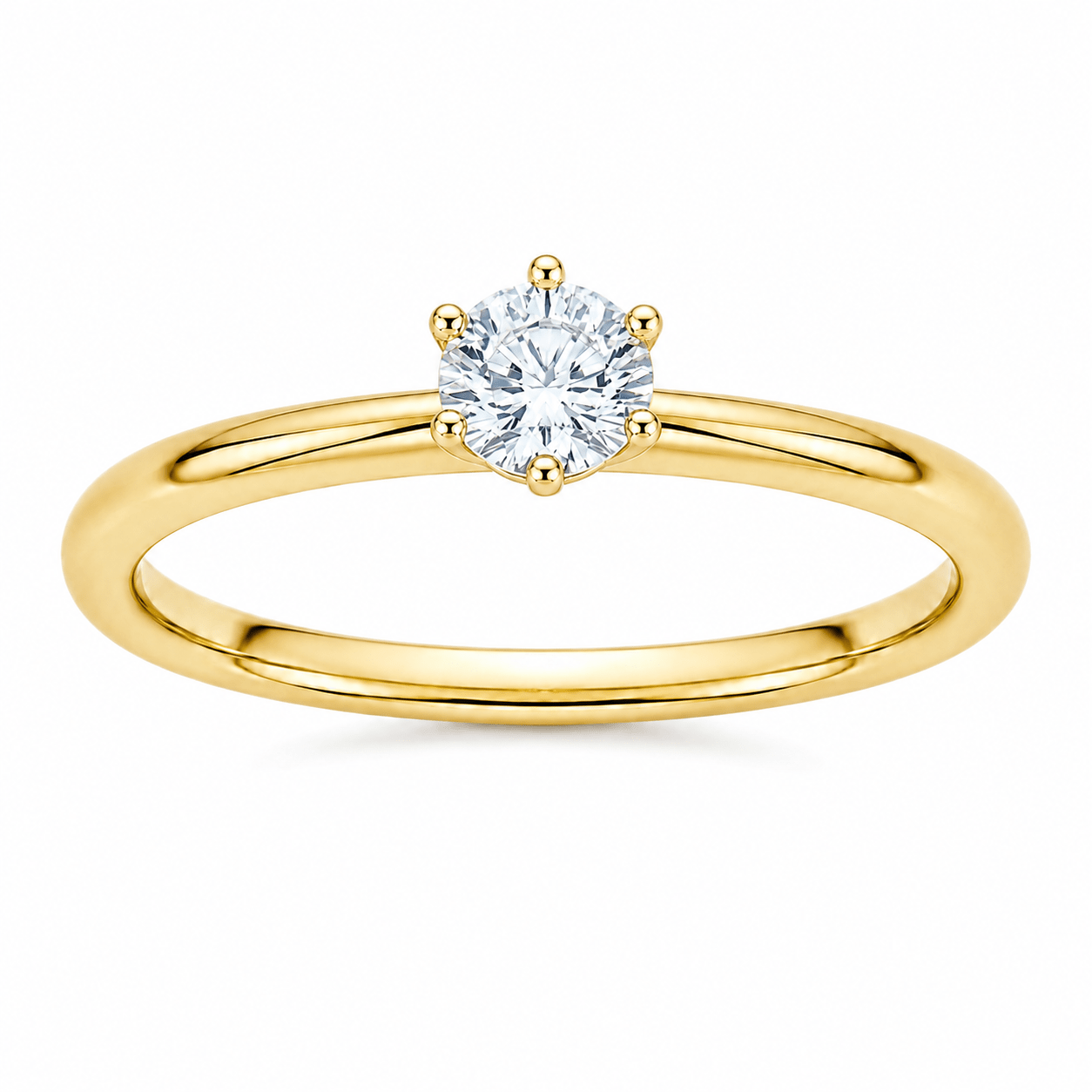 PSW Classic Solitär Verlobungsring – 6 Krappen - PSW - Pforzheimer Schmuck Werke